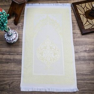 Hediyelik İpek Nur Tafta Seccade Sarı 68x110 cm - 200 gr