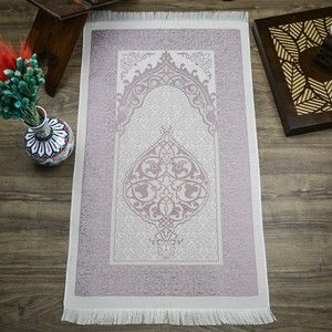 Hediyelik İpek Nur Tafta Seccade Lila 68x110 cm - 200 gr