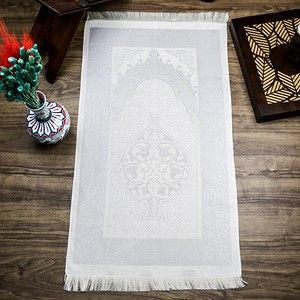  Hediyelik İpek Nur Tafta Seccade Gri 68x110 cm - 200 gr