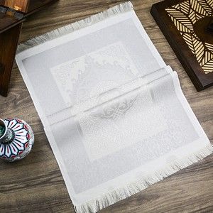  Hediyelik İpek Nur Tafta Seccade Gri 68x110 cm - 200 gr