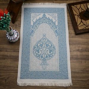  Hediyelik İpek Nur Tafta Seccade Turkuaz 68x110 cm - 200 gr