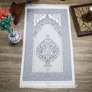 Hediyelik İpek Nur Tafta Seccade Lacivert 68x110 cm - 200 gr