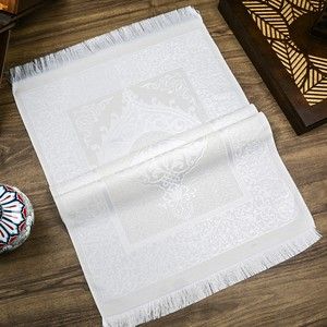  Hediyelik İpek Nur Tafta Seccade Krem 68x110 Cm - 200 Gr