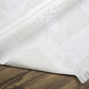  Hediyelik İpek Nur Tafta Seccade Krem 68x110 Cm - 200 Gr