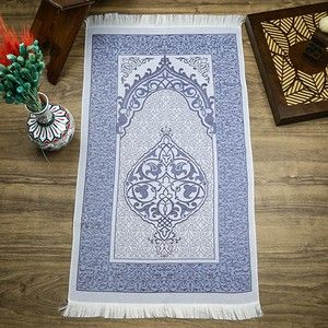  Hediyelik İpek Nur Tafta Seccade Bebek Mavisi 68x110 cm - 200 gr