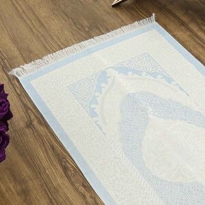  Hediyelik İpek Nur Tafta Seccade Bebe Mavisi 68x110 cm - 200 gr