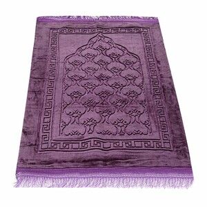 Hediyelik Kadife Peluş Seccade Mor 70 x 110 cm - 750 gr