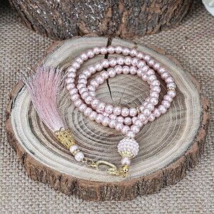  Hediyelik Kadife Yasin Kitabı Çantalı (İsme Özel), İnci Tesbih, Lokumlu Dini Set-Pembe