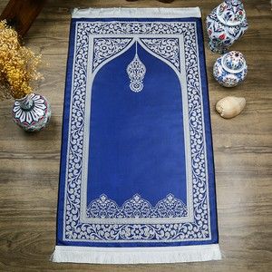 Hediyelik Rumi Desen Seccade - Lacivert 70x128 cm - 364 gr