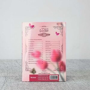  Hediyelik Yasin Kitabı 10 Adet  Çanta Boy 80 Sayfa, 99'lu Kokulu Tesbih ve Tül Süslemeli Ekonomik Mevlid Paketi-Lale