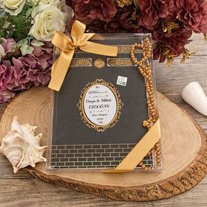 Hediyelik Yasin Kitabı (Hac ve Umre), Kokulu Tesbih, Asetat Kutulu (25×18) Mevlid Paketi