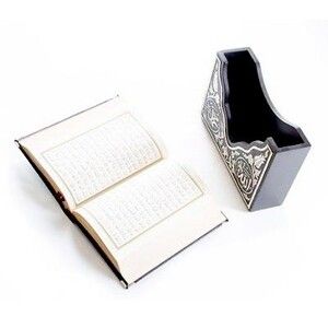  Kişiye Özel Hediye Gümüş Kaplama Zarf Kuran Kutusu ve Kur'an-ı Kerim (Orta Boy 16x24)