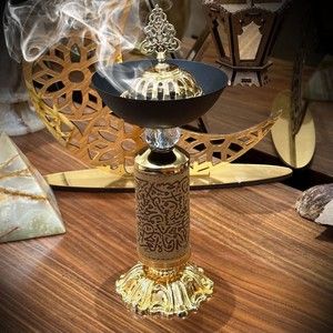 Kudus- Lüks Ahşap Metalli Tütsülük & Buhurdanlık Incense and Censer Bakhoor