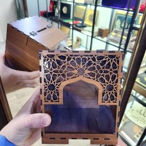  Kumbara Ahşap Mdf  Kutusu Rumi Desenli Orta Boy 14*14*16 cm