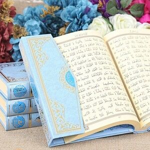  Kur'an-ı Kerim Bilgisayar Hatlı Mühürlü (Cami Boy 24x35 cm) Mavi