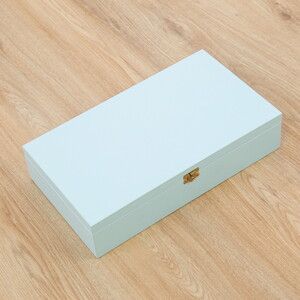  Lüks Ahşap Kutulu Seccade Seti -Mavi(37*20*8 cm,1.725 gr)