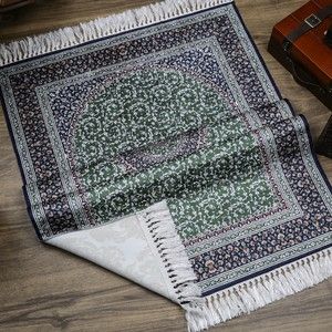  Lüks İpek Ahu Seccade Yeşil 70x117 cm - 550 gr