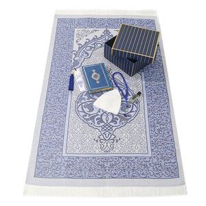  Mühürlü Kur'an-ı Kerim (Çanta Boy 12x16 cm) & Erkek Esans & Erkek Tesbih 33'lü & Takke & Kitap Ayracı & Seccade