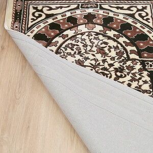  Medine Halı Tipi Kalın Yumuşak Kadife Çeyizlik Seccade Elegant -Kahverengi (71*123 cm 1040 gr)