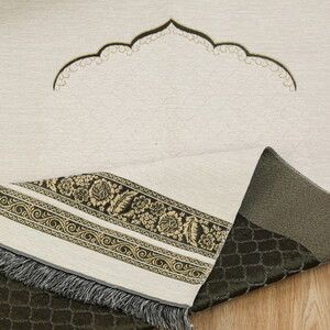  Osmanlı Sütunlu Şönil Seccade - Krem (75*115 cm)
