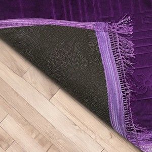  Soft Yumuşak Kadife Peluş Seccade Mor 70 x 110 cm - 1100 gr