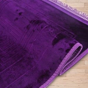  Soft Yumuşak Kadife Peluş Seccade Mor 70 x 110 cm - 1100 gr