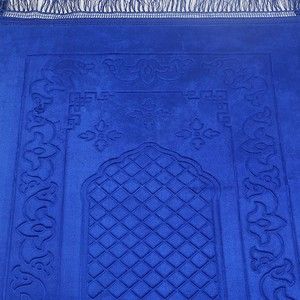  Soft Yumuşak Kadife Peluş Seccade Mavi 80 x 120 cm - 1100 gr