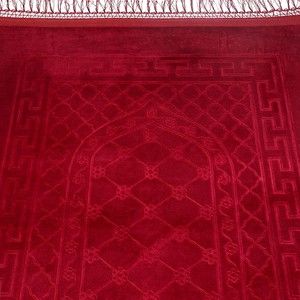  Soft Yumuşak Kadife Peluş Seccade Bordo 70 x 110 cm - 1100 gr