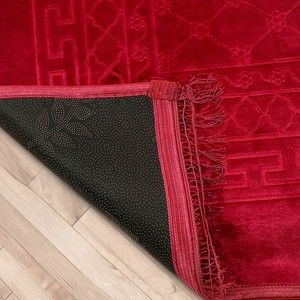  Soft Yumuşak Kadife Peluş Seccade Bordo 70 x 110 cm - 1100 gr