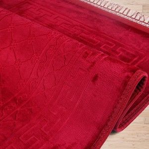  Soft Yumuşak Kadife Peluş Seccade Bordo 70 x 110 cm - 1100 gr