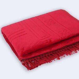  Soft Yumuşak Kadife Peluş Seccade Bordo 70 x 110 cm - 1100 gr