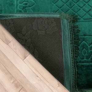  Soft Yumuşak Kadife Peluş Seccade Yeşil 80 x 110 cm - 1100 gr