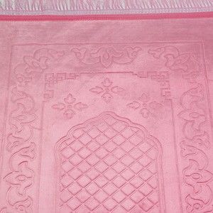  Soft Yumuşak Kadife Peluş Seccade Pembe 80 x 120 cm - 1100 gr