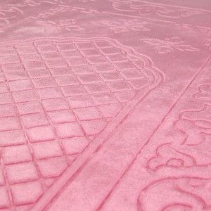  Soft Yumuşak Kadife Peluş Seccade Pembe 80 x 120 cm - 1100 gr