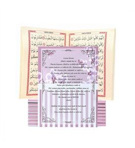  Yasin Kitabı 10 Adet Ekonomik Çanta Boy(12x16 80 Sayfa) İsme Özel Etiketli Mevlit İçin-Pembe