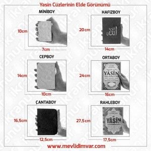  Yasin Kitabı 10 Adet Şantuk Kumaş (Çanta Boy 12×16, 128 Sayfa) Gri