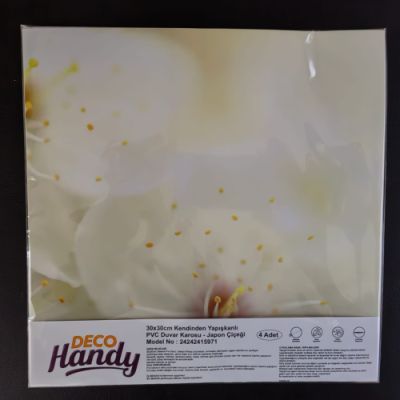  Decohandy 30x30 Cm Pvc Duvar Karosu 4'Lü Paket - Japon Çiçeği