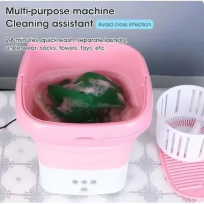  Pembe Katlanabilir Mini Çamaşır Makinesi