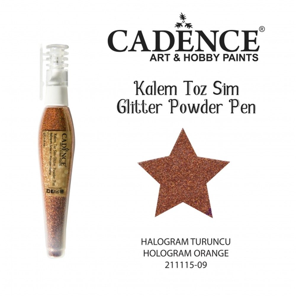 Cadence Kalem Toz Sim - Glitter Powder Pen Hologram Turuncu