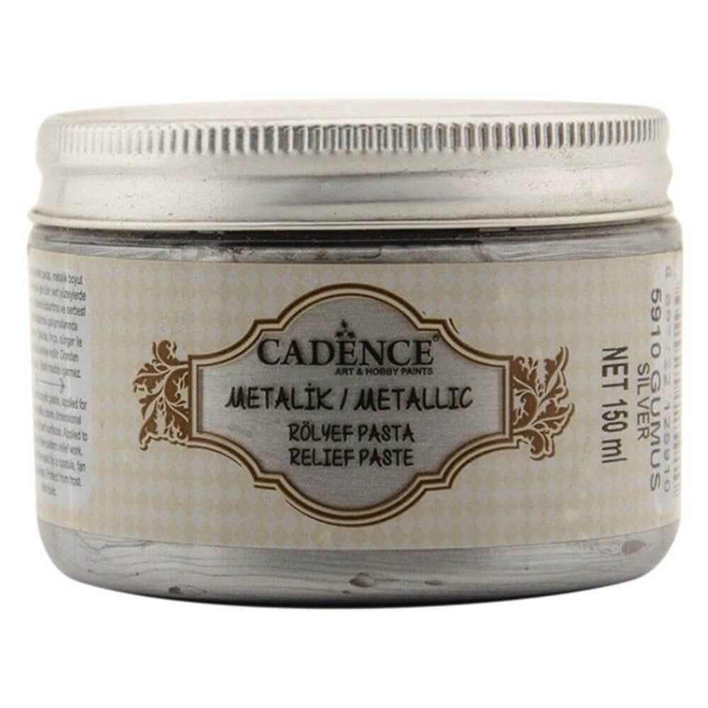 Cadence Metalik Rölyef Pasta 150 ml Gümüş