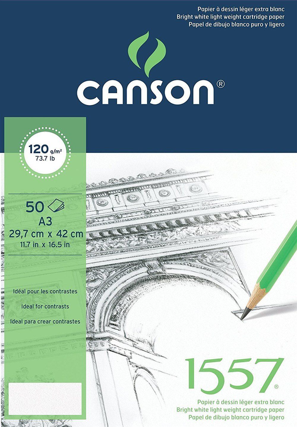 Canson 1557 Eskiz Çizim Defteri A3 120gr 50 Sayfa