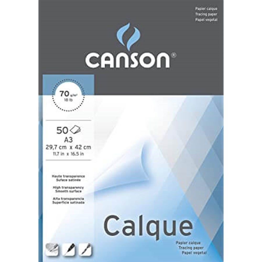 Canson Calque Tracing Paper Aydınger Bloğu A3 70Gr 50 Yp.