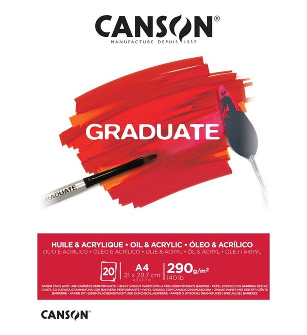  Canson Graduate Akrilik ve Yağlı Boya Defteri A4 290 gr. 20 sayfa