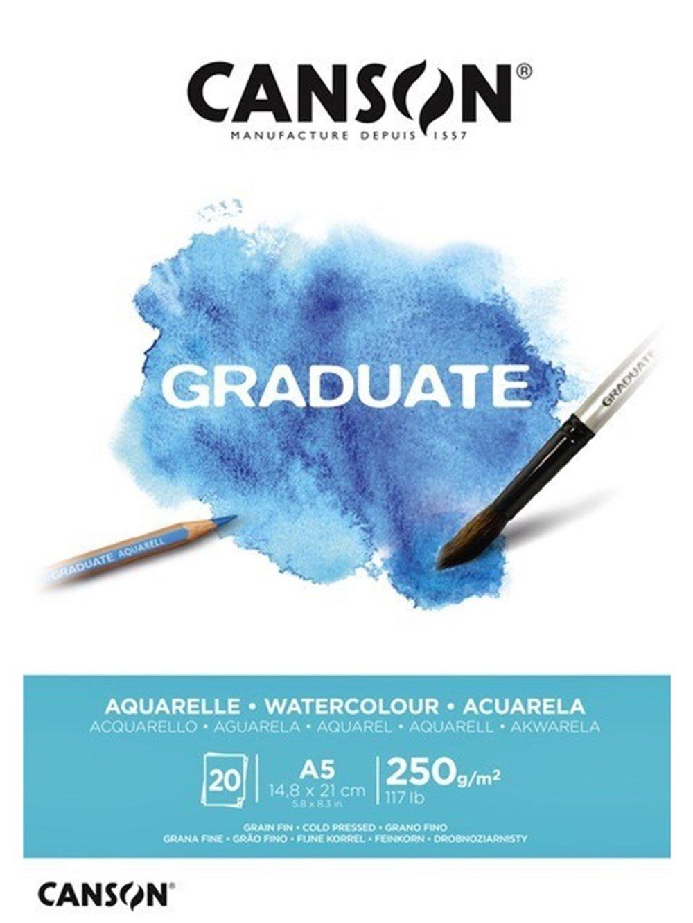 Canson Graduate Aquarelle Suluboya Bloğu A5 250G 20 Sayfa