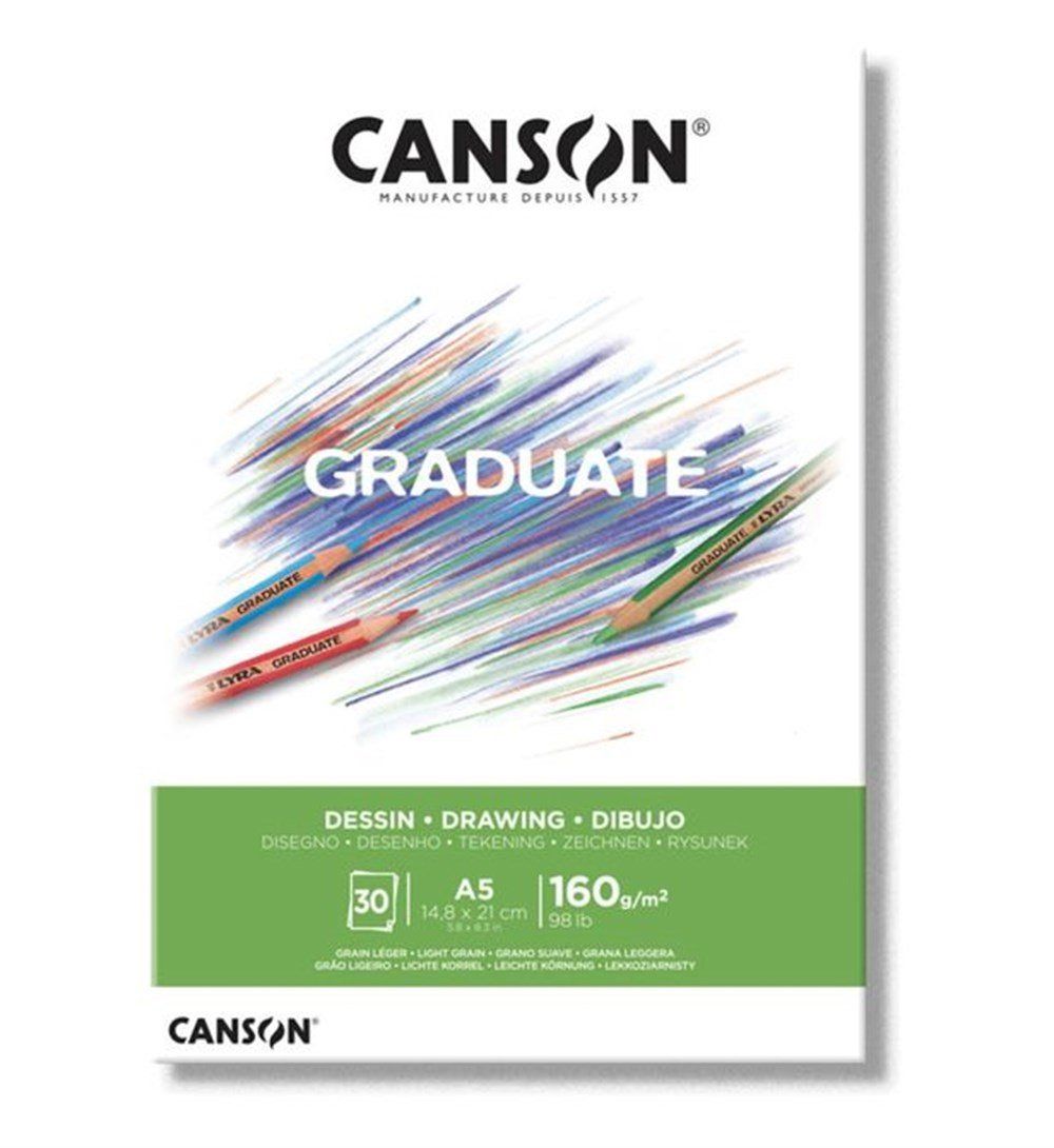 Canson Graduate Çizim Defteri Beyaz  A5 160gr 30 Sayfa