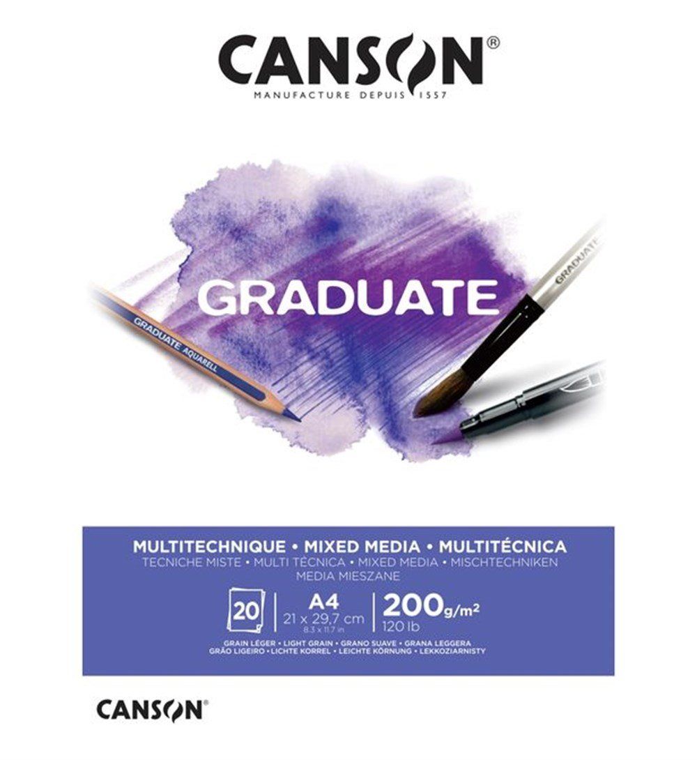  Canson Graduate Mix Media A4 200G 20 Sayfa