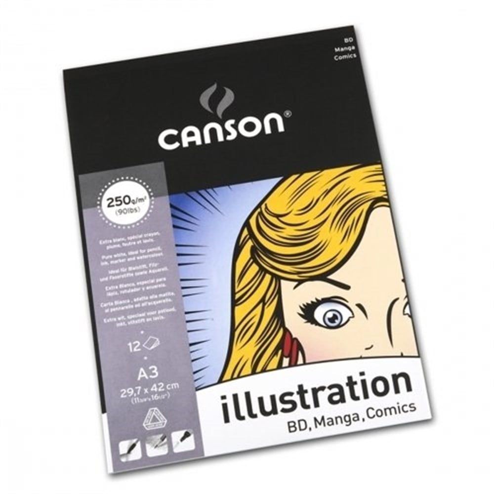 Canson Manga ve İllüstrasyon Defteri 250 Gr A3 12 Sayfa