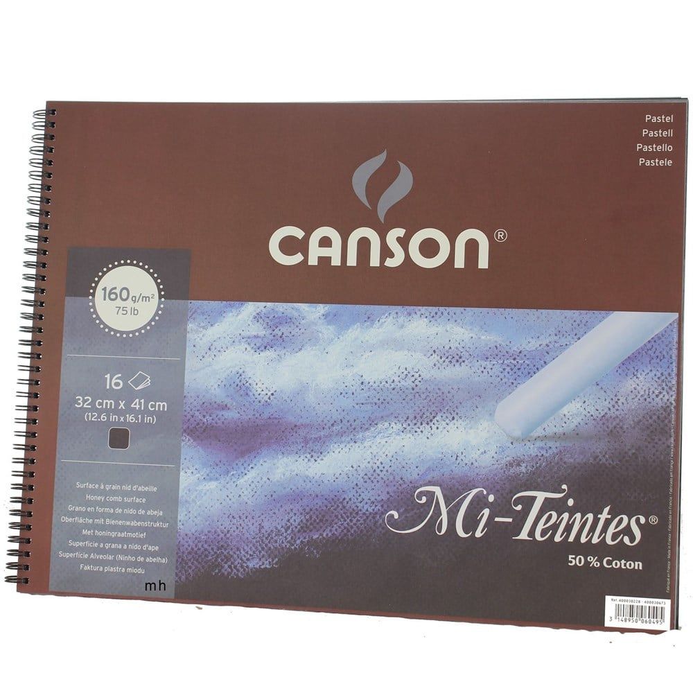  Canson Mi-Teintes Spiral Pad Black  160gr 32x41cm 16 Sayfa