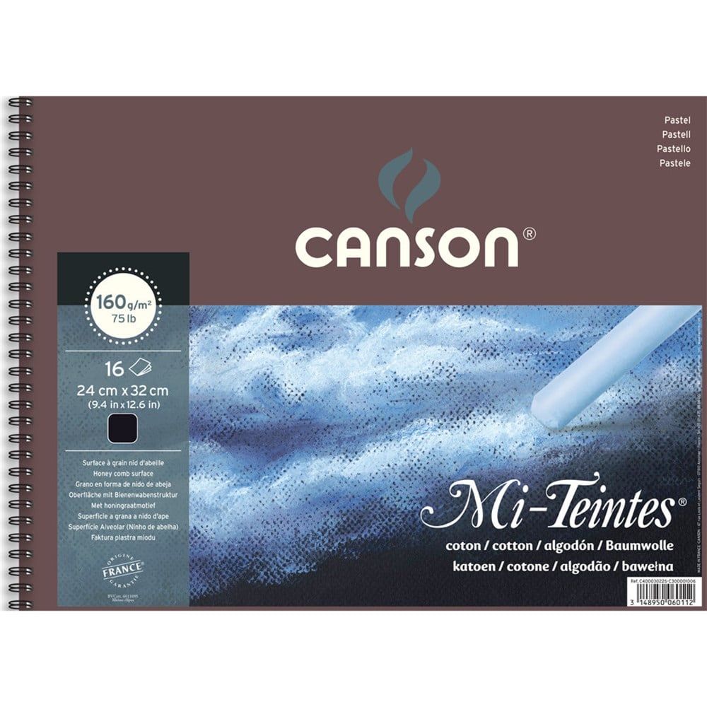  Canson Mi-Teintes Spiral Pad Black  160gr 24x32cm 16 Sayfa