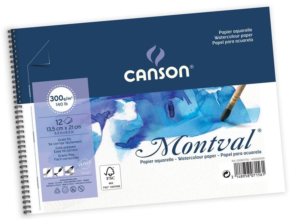  Canson Montval Suluboya Blok 13,5x21 cm 300 G